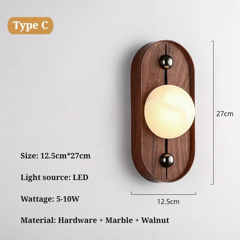 Nástěnné svítidlo Walnut Glow Arch moderní domácí osvětlení