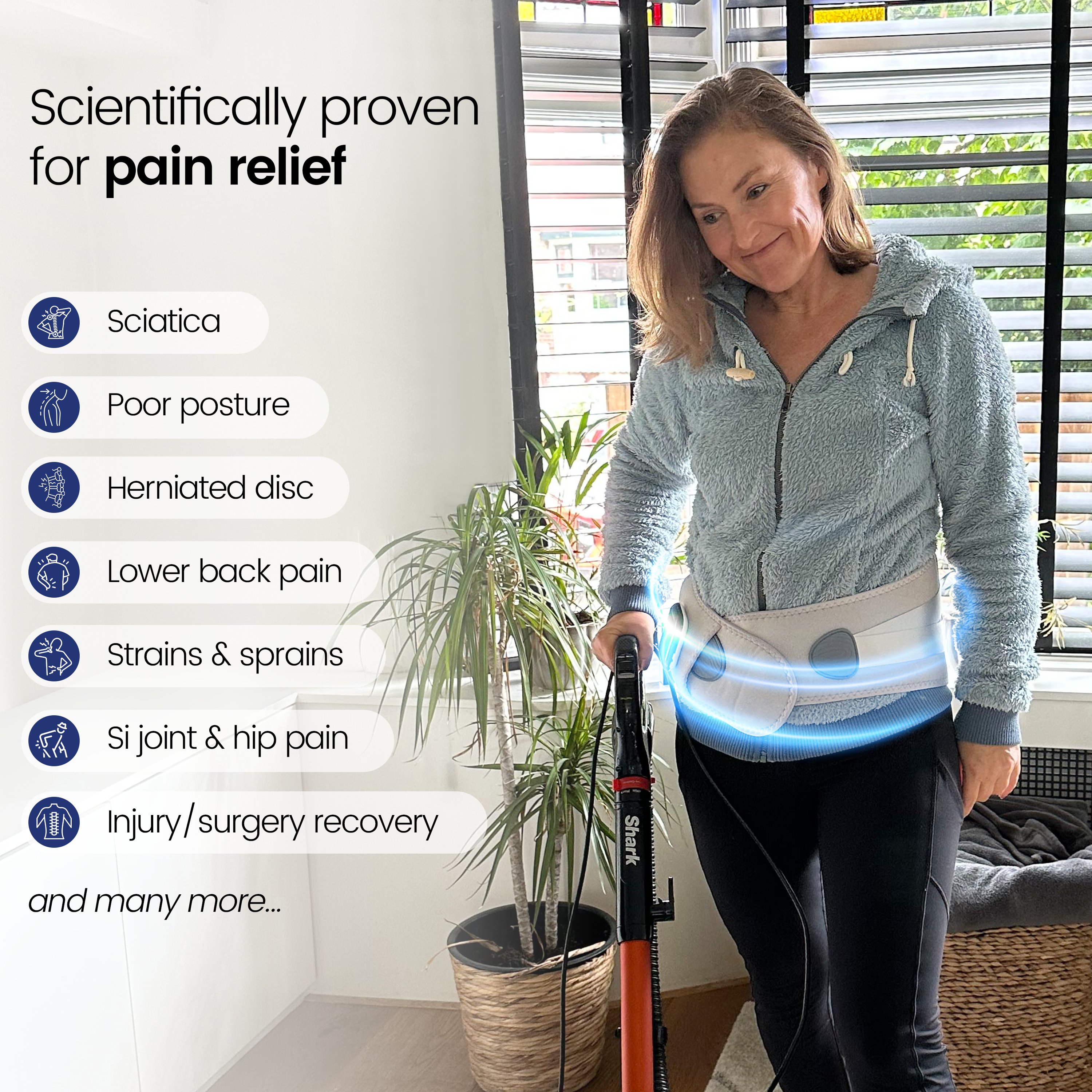 ReliefFlow Adjustable Back Support Belt With Heat and Vibration