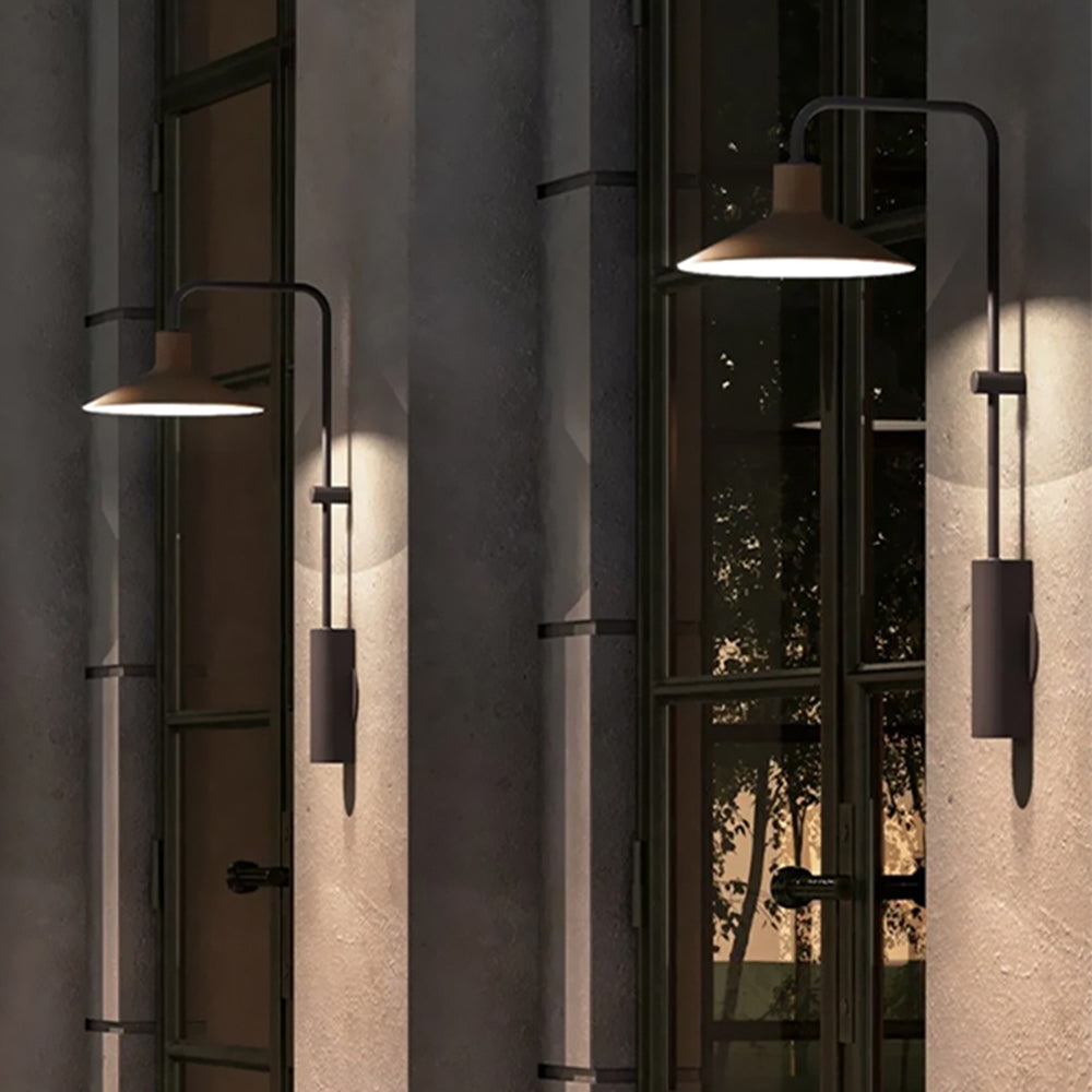 NexaLume Outdoor Cone Wall Light Matte Black IP65 Rated
