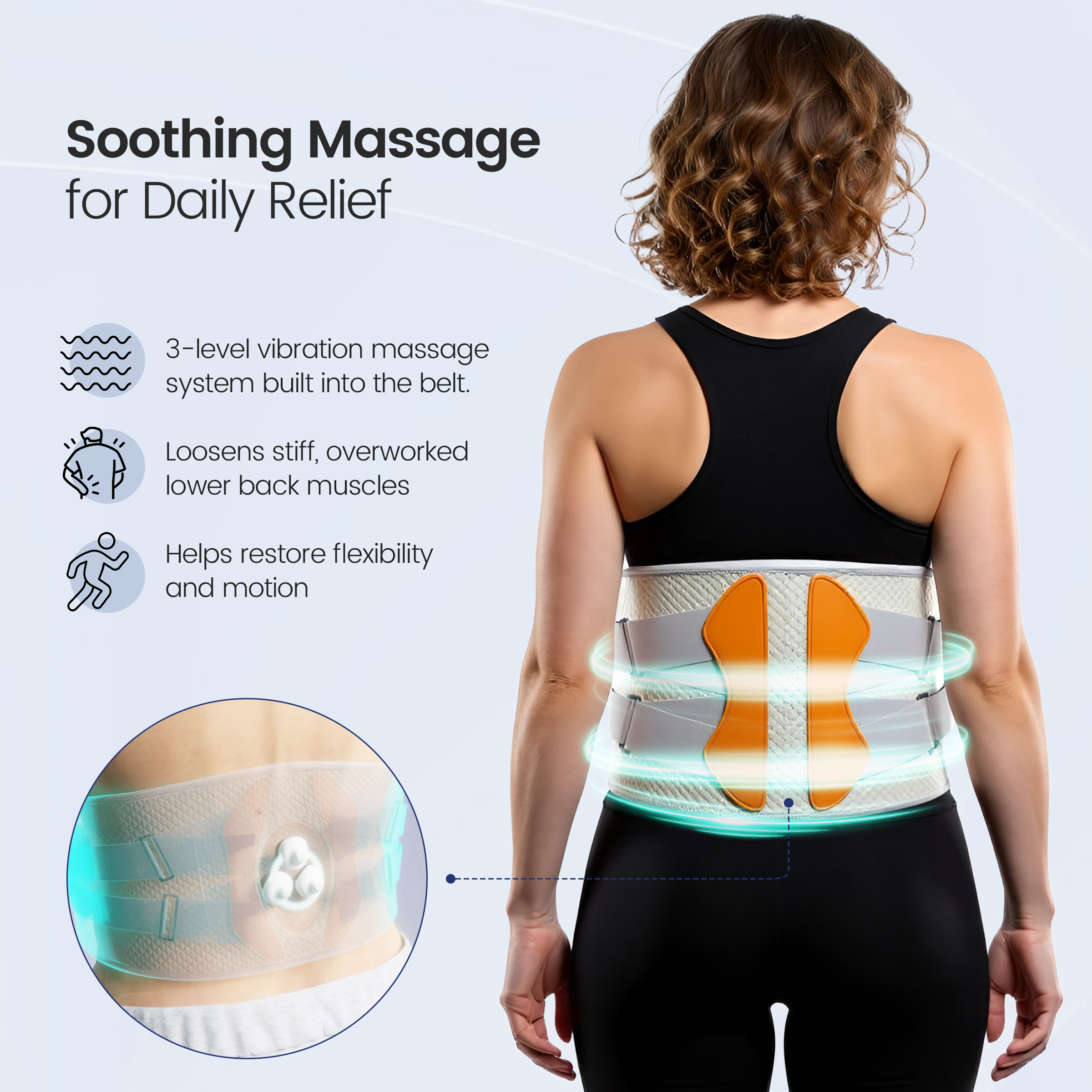 ReliefFlow Adjustable Back Support Belt With Heat and Vibration
