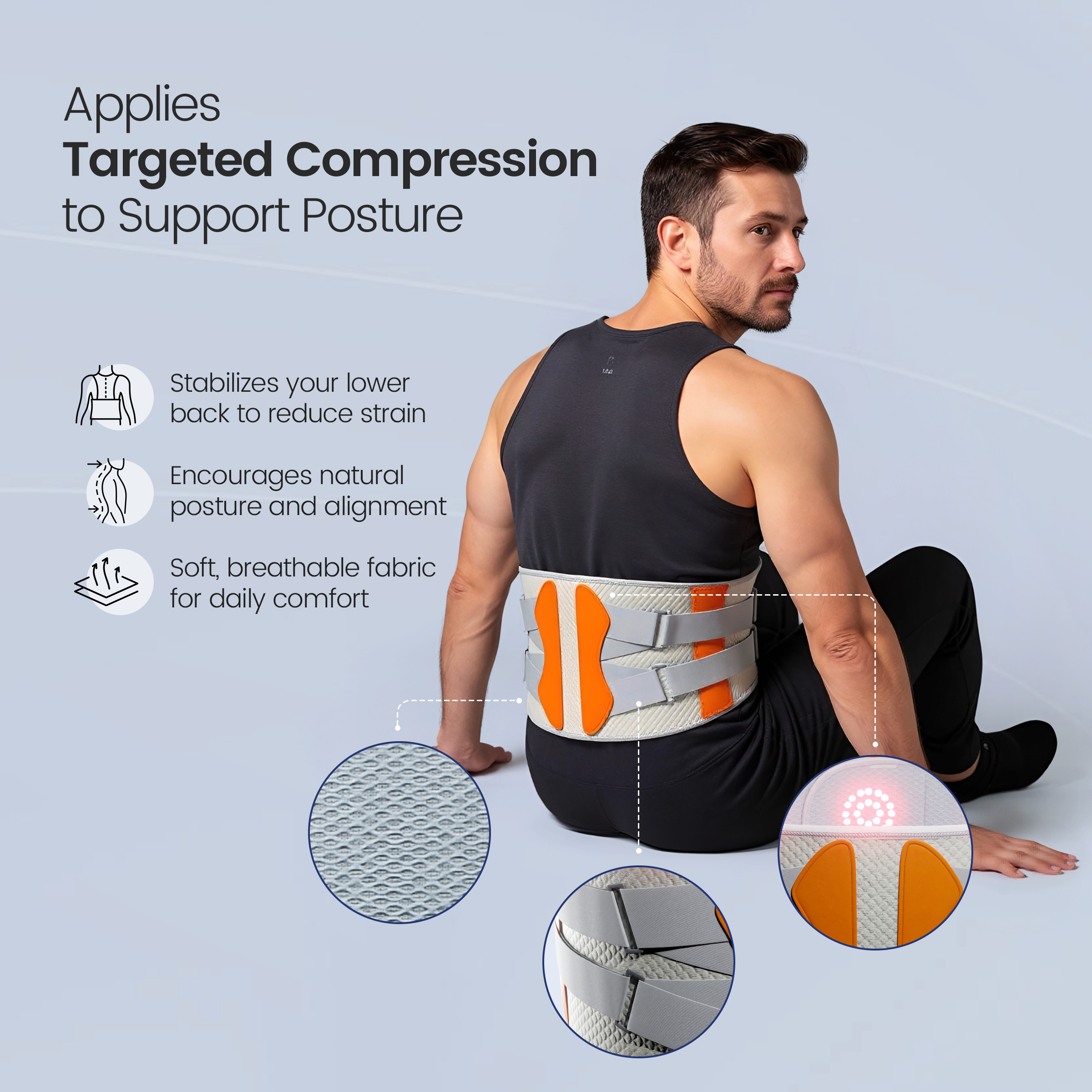 ReliefFlow Adjustable Back Support Belt With Heat and Vibration