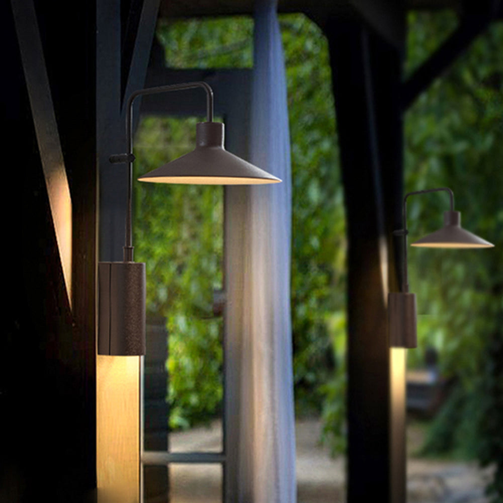 NexaLume Outdoor Cone Wall Light Matte Black IP65 Rated