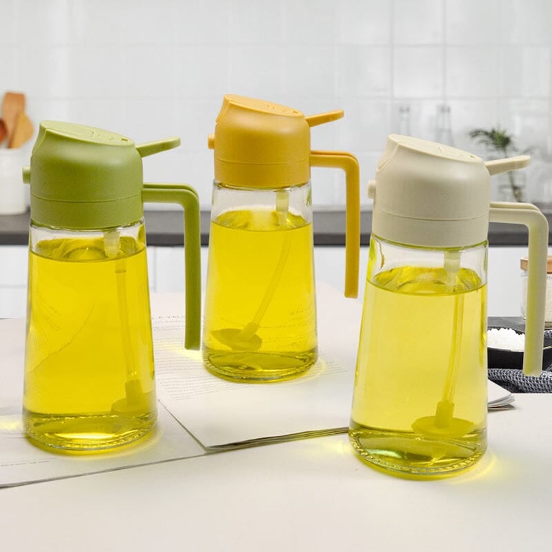 2-In-1 Glass Oil Sprayer And Dispenser For Kitchen Use
