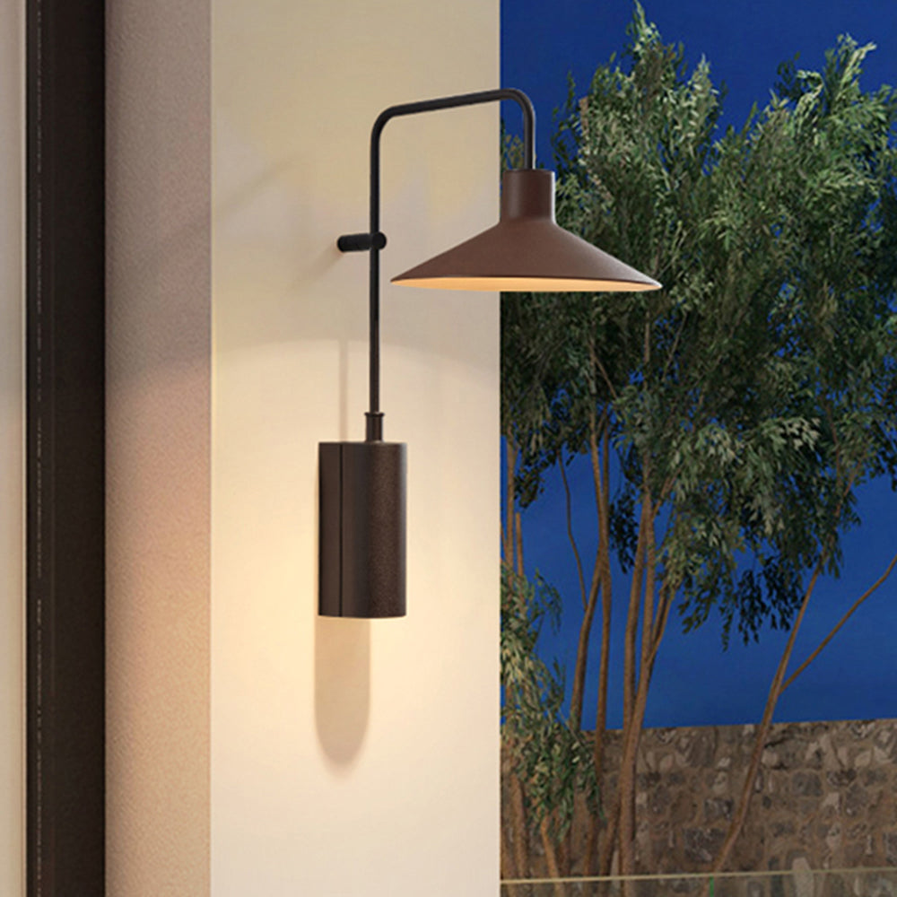 NexaLume Outdoor Cone Wall Light Matte Black IP65 Rated