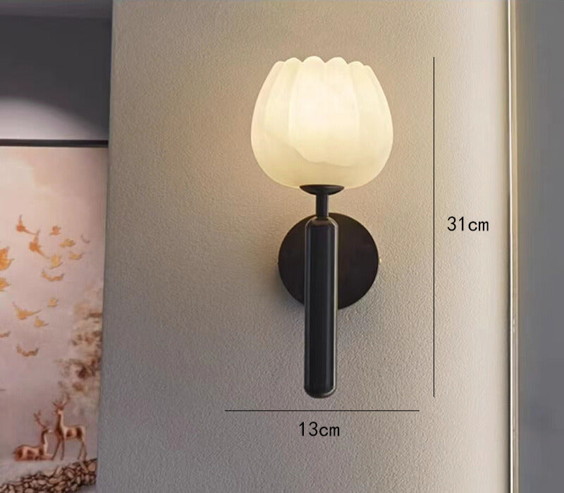 Marble Rose Wall Light With Rose Shaped Shade And Elegant Diffused Lighting