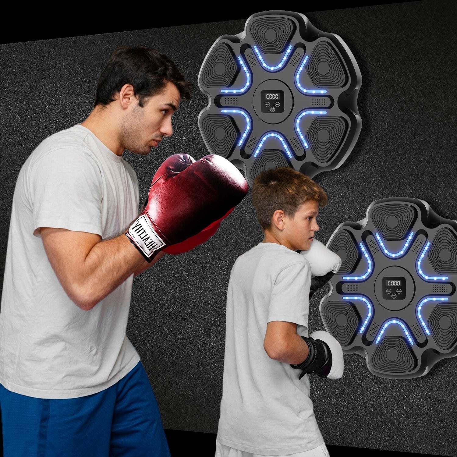 Hudební boxovací stroj s boxerskými rukavicemi pro domácí cvičení
