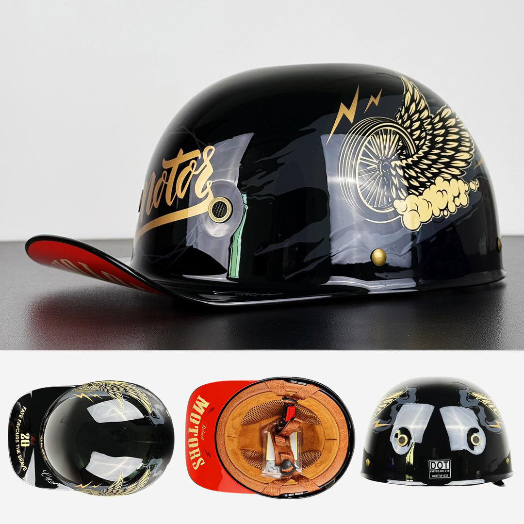 AstraCap Pro Baseball-Style Motorcycle Helmet DOT And ECE Certified