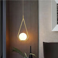 Solara Teardrop zlaté LED závěsné světlo do jídelny s teplým bílým světlem