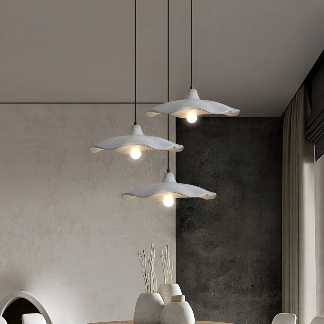 PetalForm Wabi-Sabi Concrete Pendant Lamp | Dining Table Light