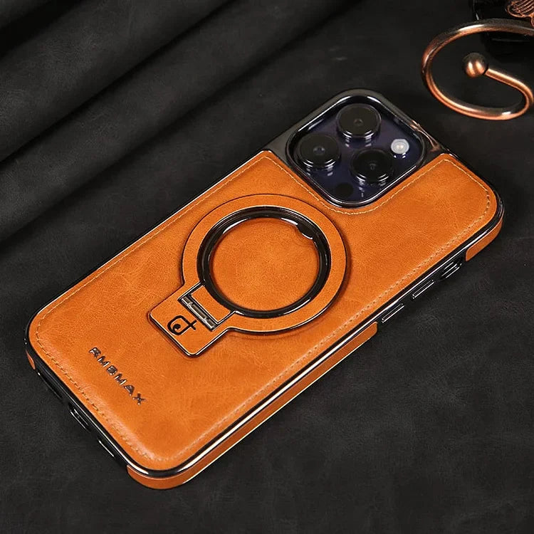 Carcasă suport metalic LuxeLeather pentru iPhone