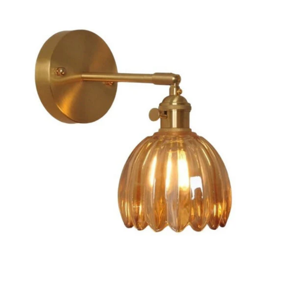 Lumira Tulip Glass Wall Light for Bedroom Ambience