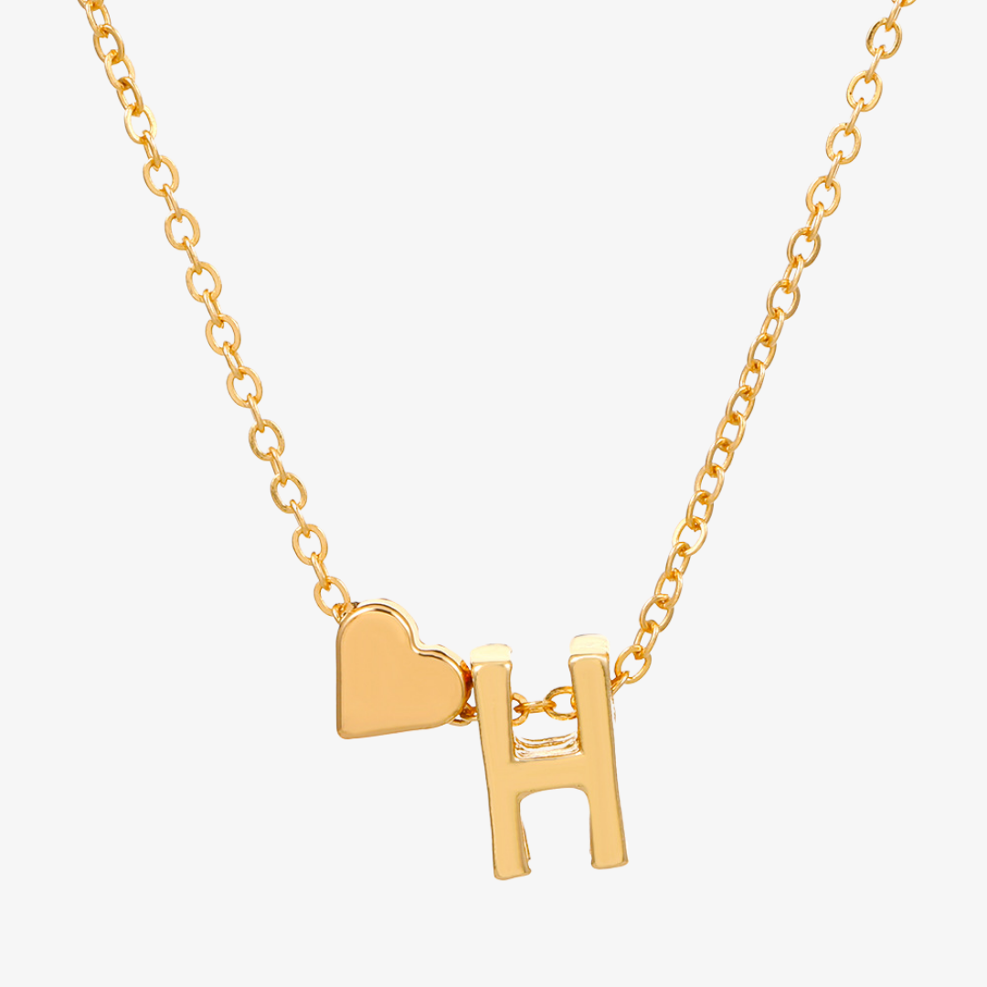 Luna Heart Initial Pendant Necklace