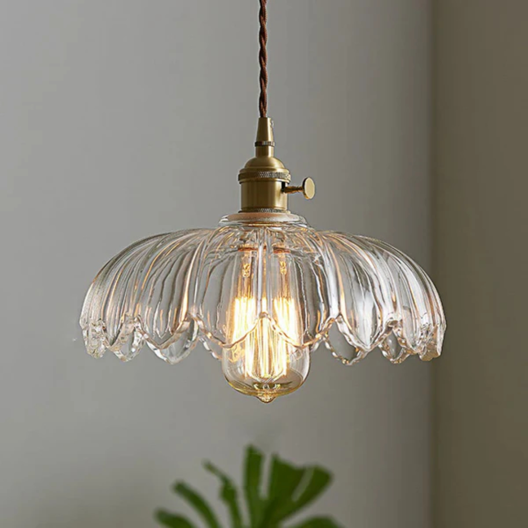 Aurelia Vintage Floral Glass Pendant Light For Indoor Lighting