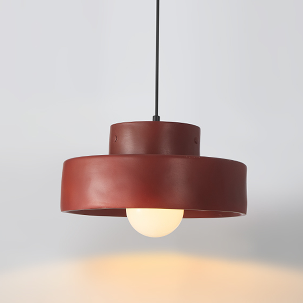 Novaara Resin Pendant Light in Vintage Wabi Sabi Style Red, Green or Black