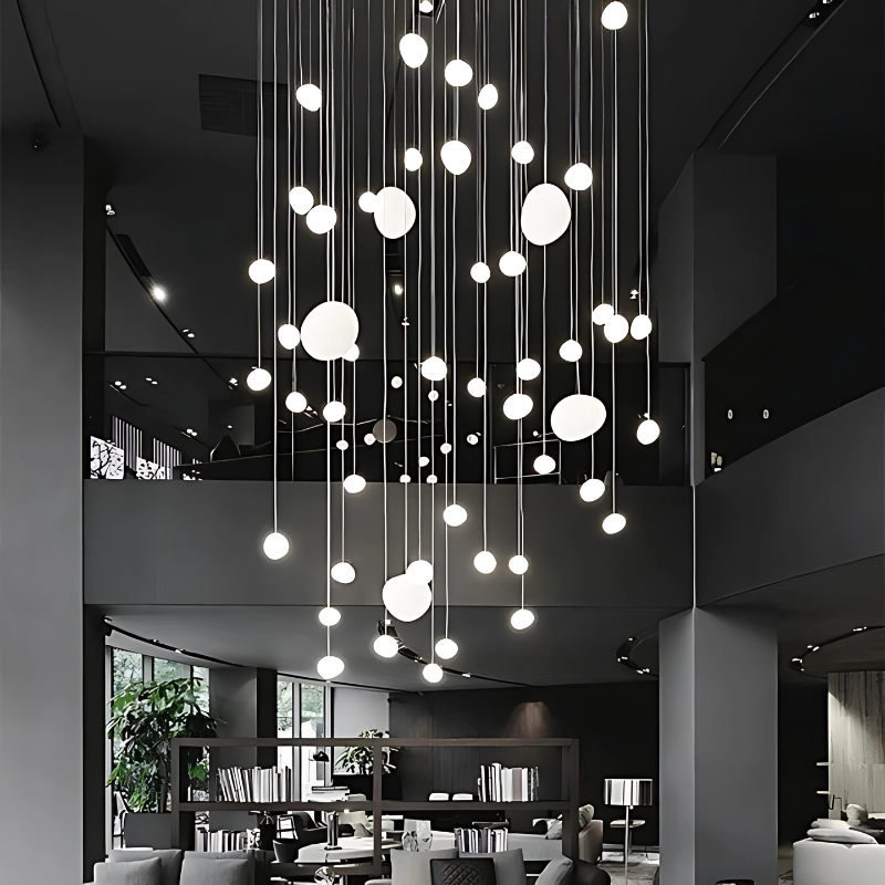 AstraGlow Glass Pebble Pendant Light For Dining And Hallway