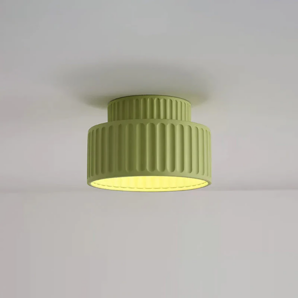 AuroraLume Ribbed Vintage Ceiling Light for Low Ceilings