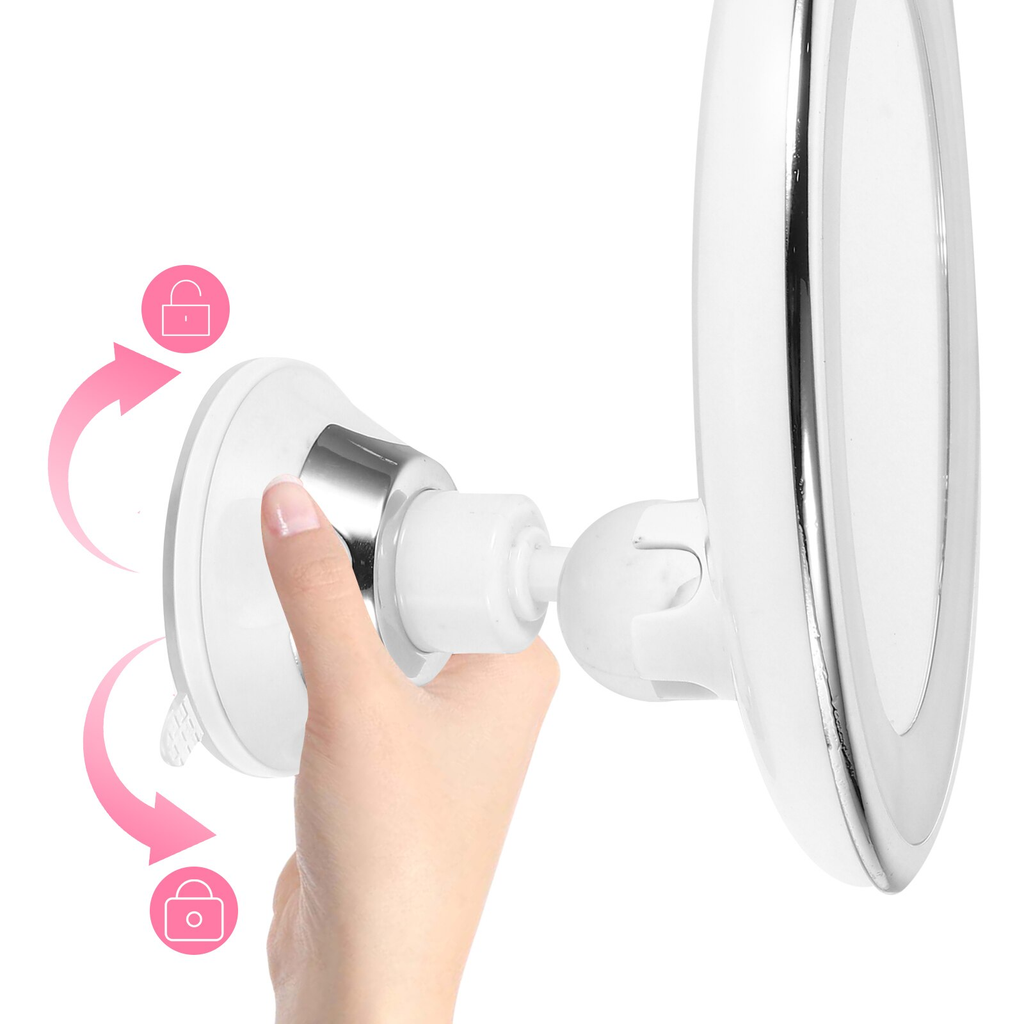 آینه بزرگنمایی LED با بزرگنمایی ۱۰ برابر و چرخش ۳۶۰ درجه