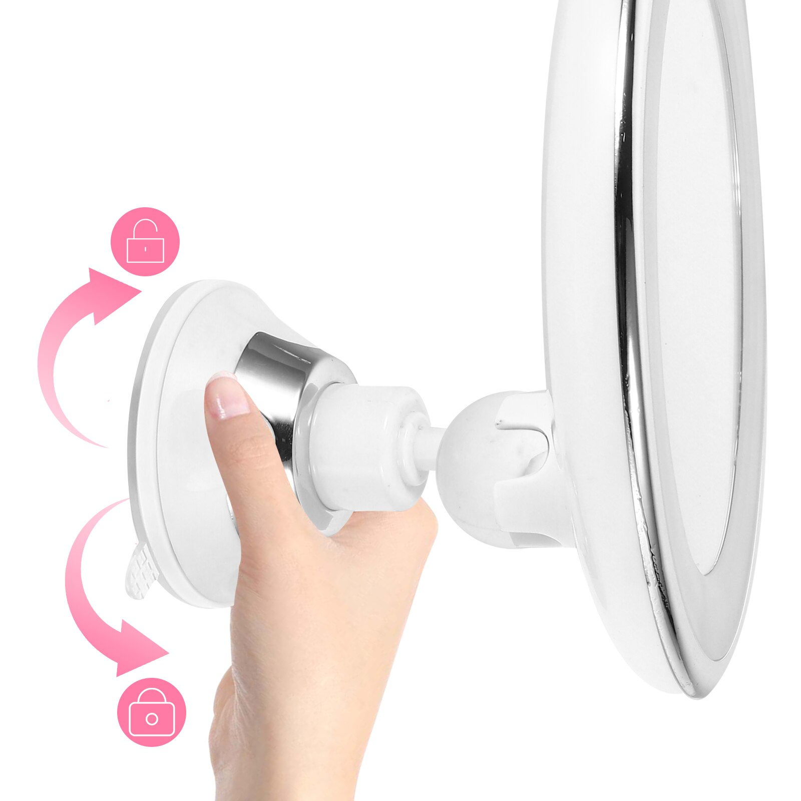 آینه بزرگنمایی LED با بزرگنمایی ۱۰ برابر و چرخش ۳۶۰ درجه