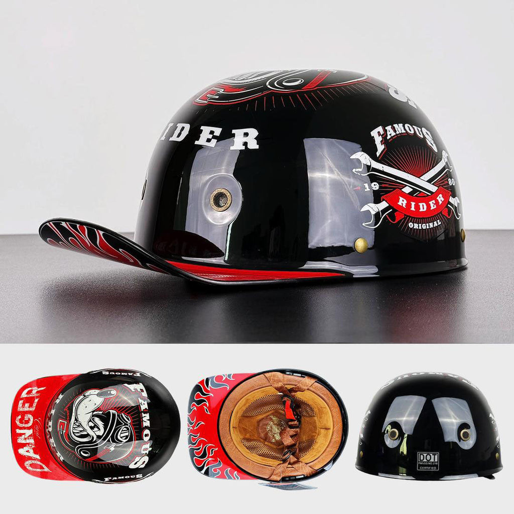 AstraCap Pro Baseball-Style Motorcycle Helmet DOT And ECE Certified