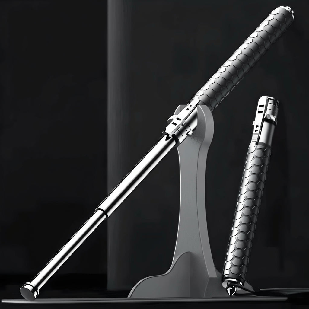 ApexGuard Trek Self Defense Walking Stick With Automatic Deploy And Stability