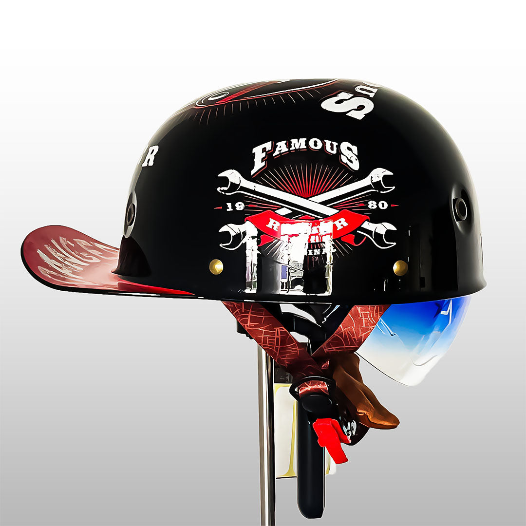 AstraCap Pro Baseball-Style Motorcycle Helmet DOT And ECE Certified