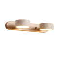 Havencrest Travertine Wall Light With Warm Wood Accents And Ambient Glow