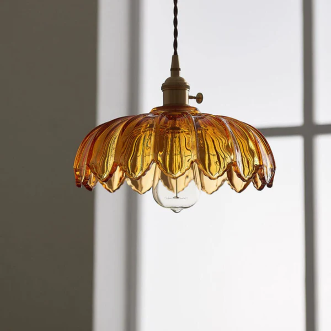 Aurelia Vintage Floral Glass Pendant Light For Indoor Lighting