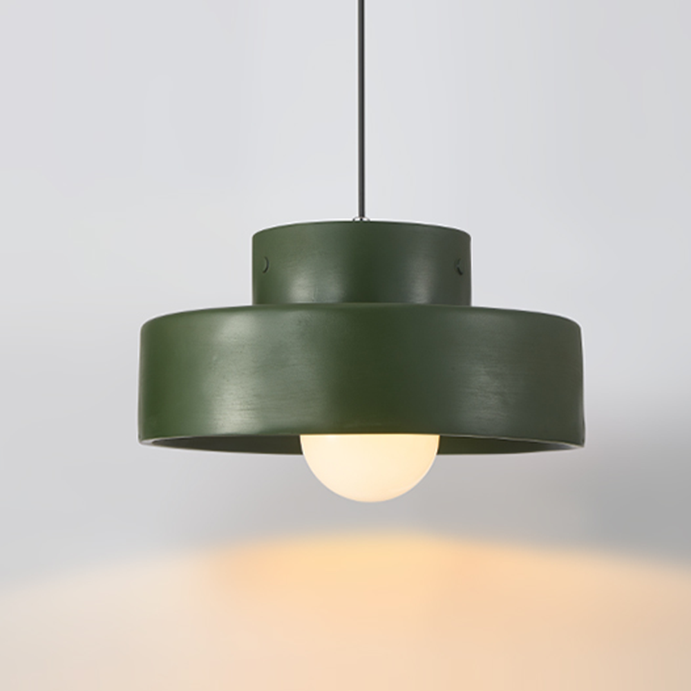 Novaara Resin Pendant Light in Vintage Wabi Sabi Style Red, Green or Black