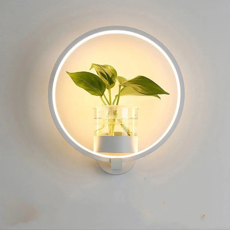 VerdantGlow Planter Wall Light With Glass Plant Cup