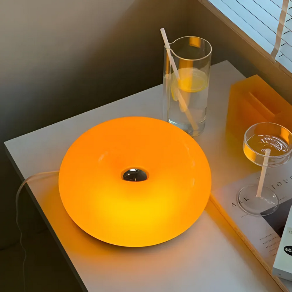 Orinova Glass Wall Lamp With Donut Silhouette And Warm Glow By Ardentra