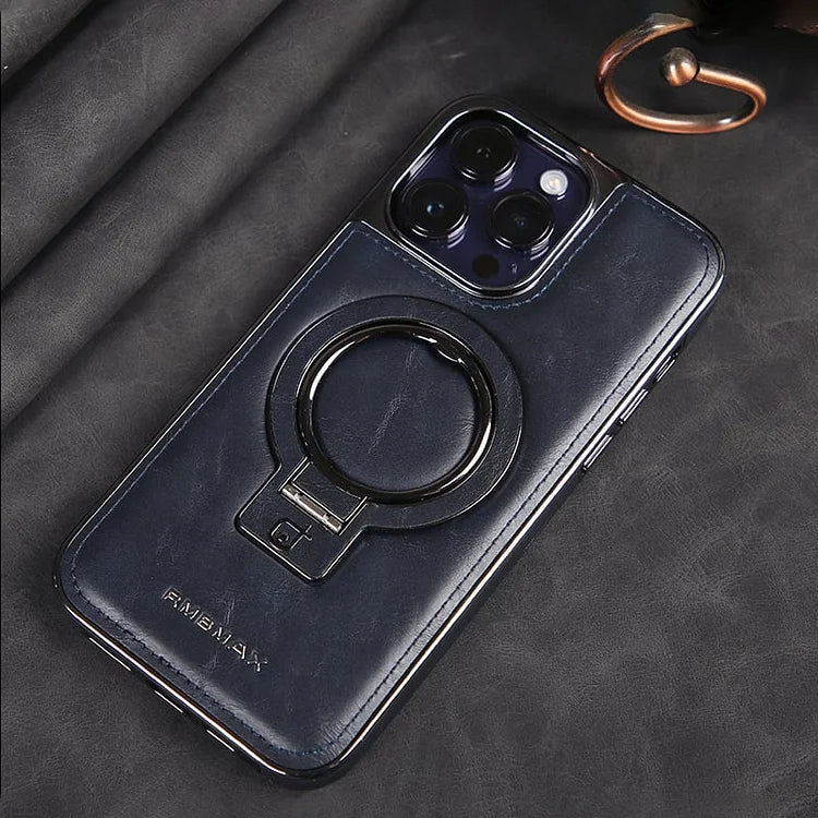 Carcasă suport metalic LuxeLeather pentru iPhone