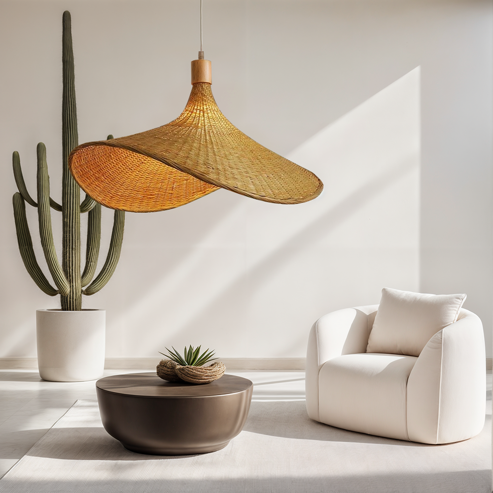 LumaWeave Bambuslampe mit sanftem, warmem Licht für jede Einrichtung