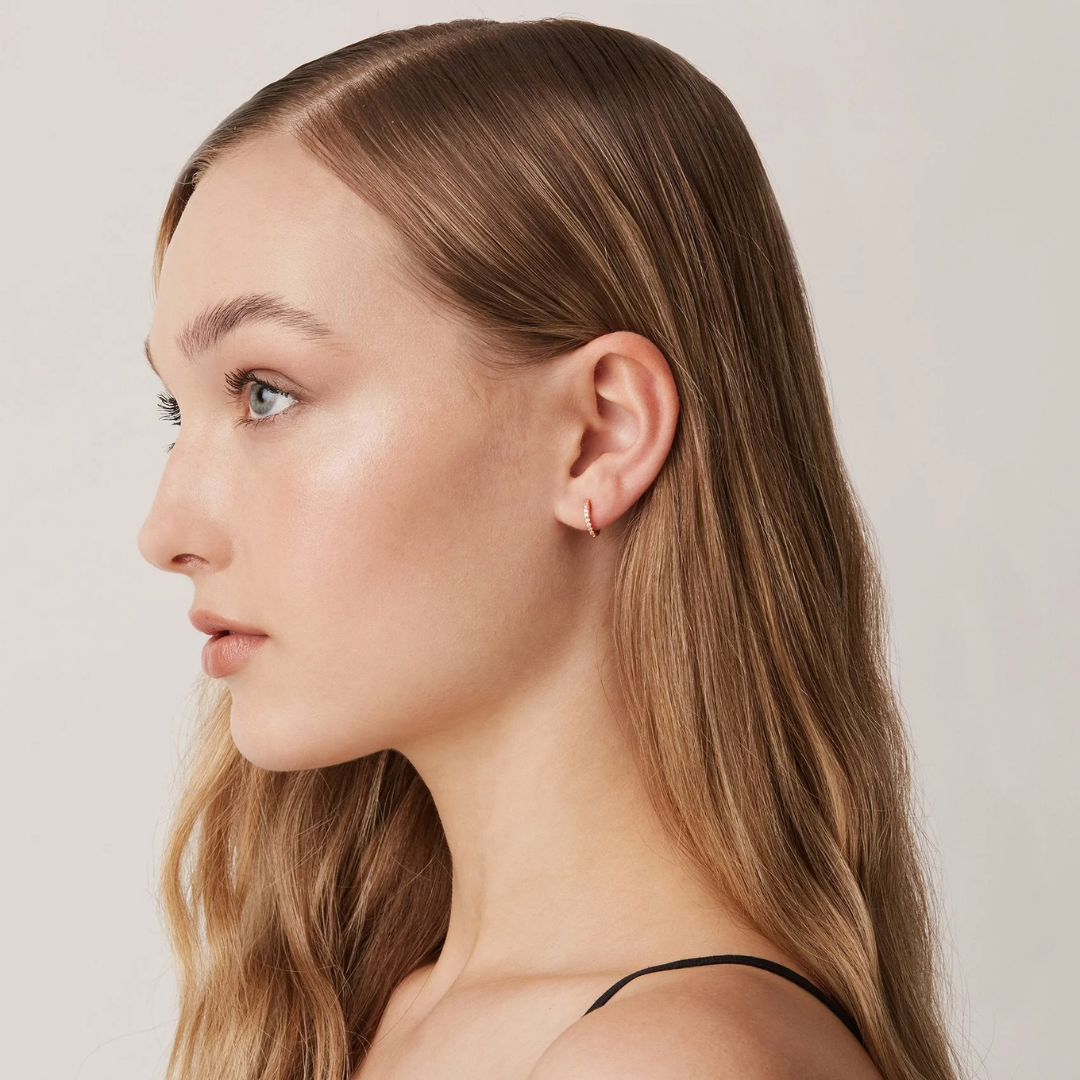 Classic Cubic Zirconia Huggie Hoop Earrings