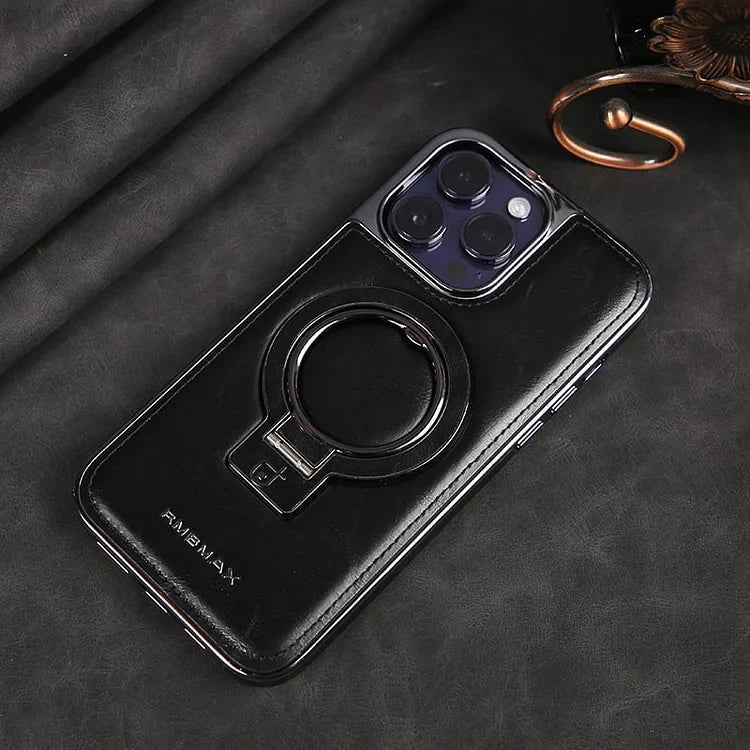 Carcasă suport metalic LuxeLeather pentru iPhone