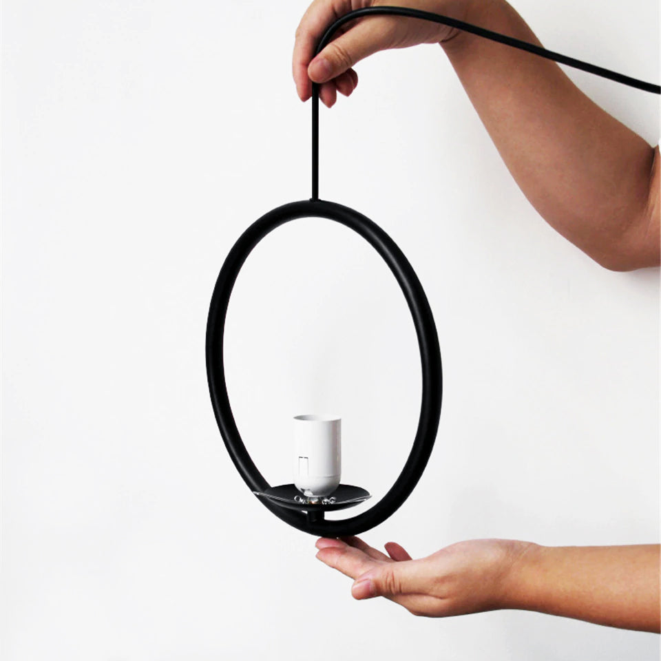 Nordra Orb Sphere Pendant Light With Minimalist Ring Encircling Snow White Sphere