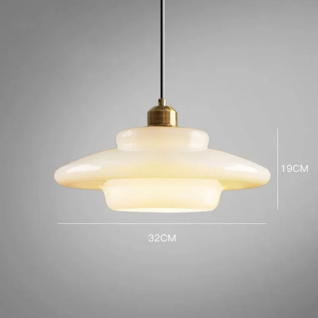 Celestia | White Glass Pendant Light for Dining and Kitchen Areas