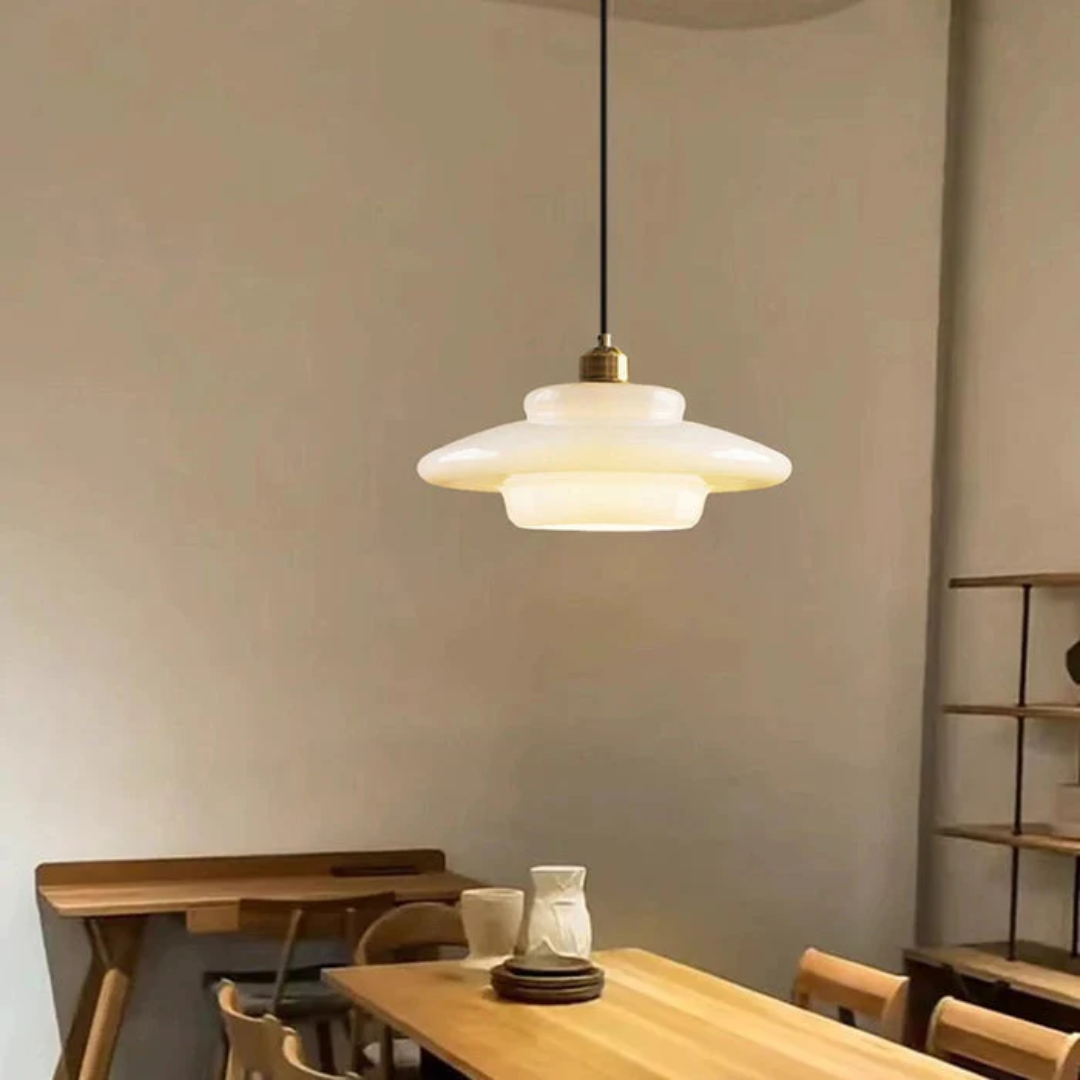 Celestia | White Glass Pendant Light for Dining and Kitchen Areas