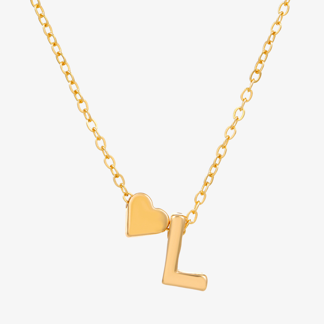 Luna Heart Initial Pendant Necklace