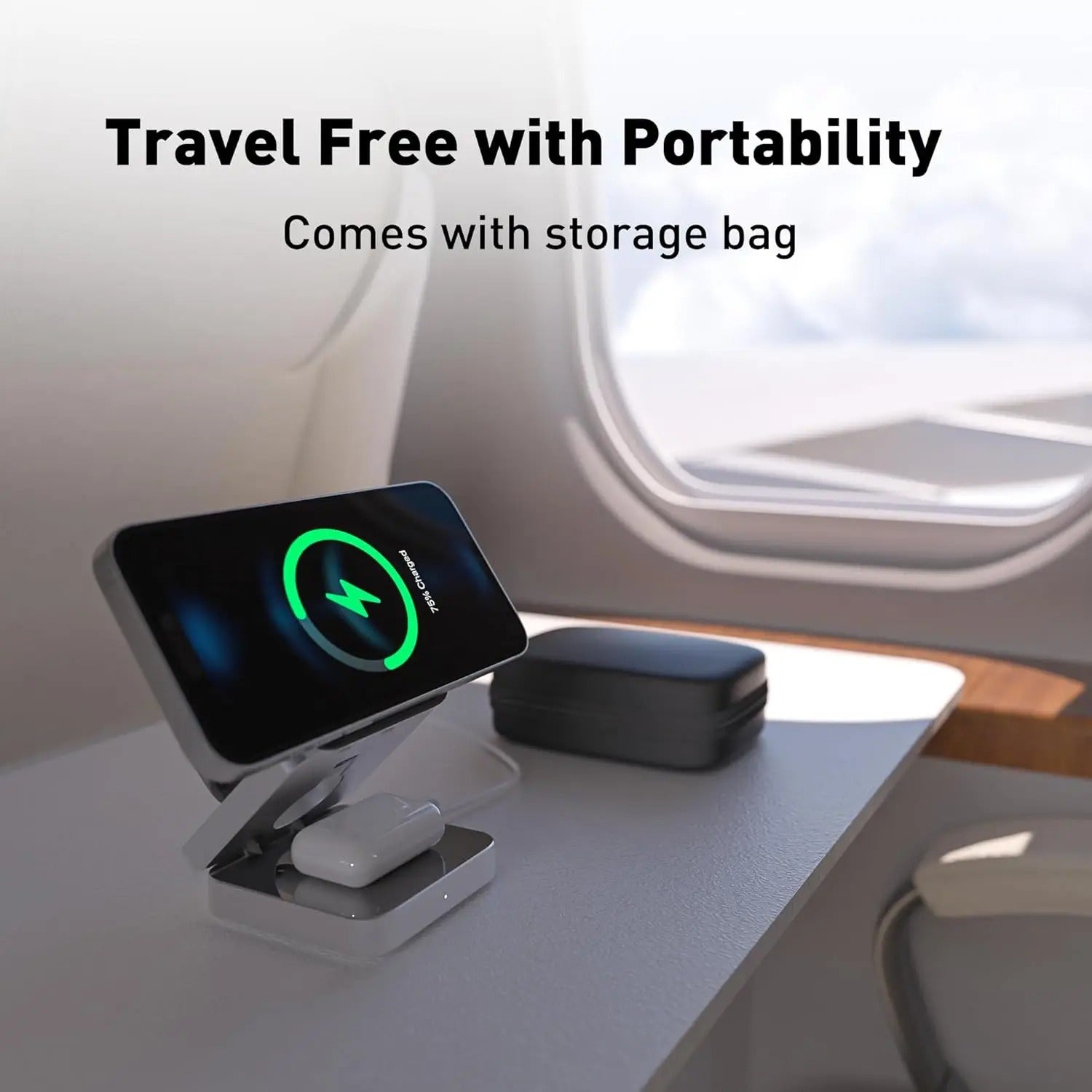 VeloCharge Magnetic Foldable 3-In-1 Wireless Charger For iPhone AirPods Apple Watch