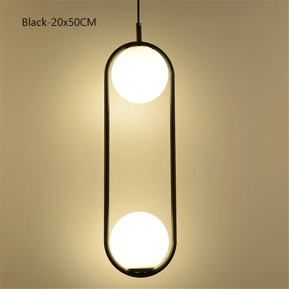 Nordra Orb Sphere Pendant Light With Minimalist Ring Encircling Snow White Sphere