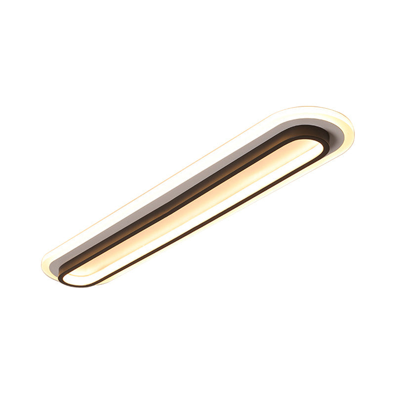 Oval LED Ceiling Light With Black Or White Housing And Acrylic Diffuser
