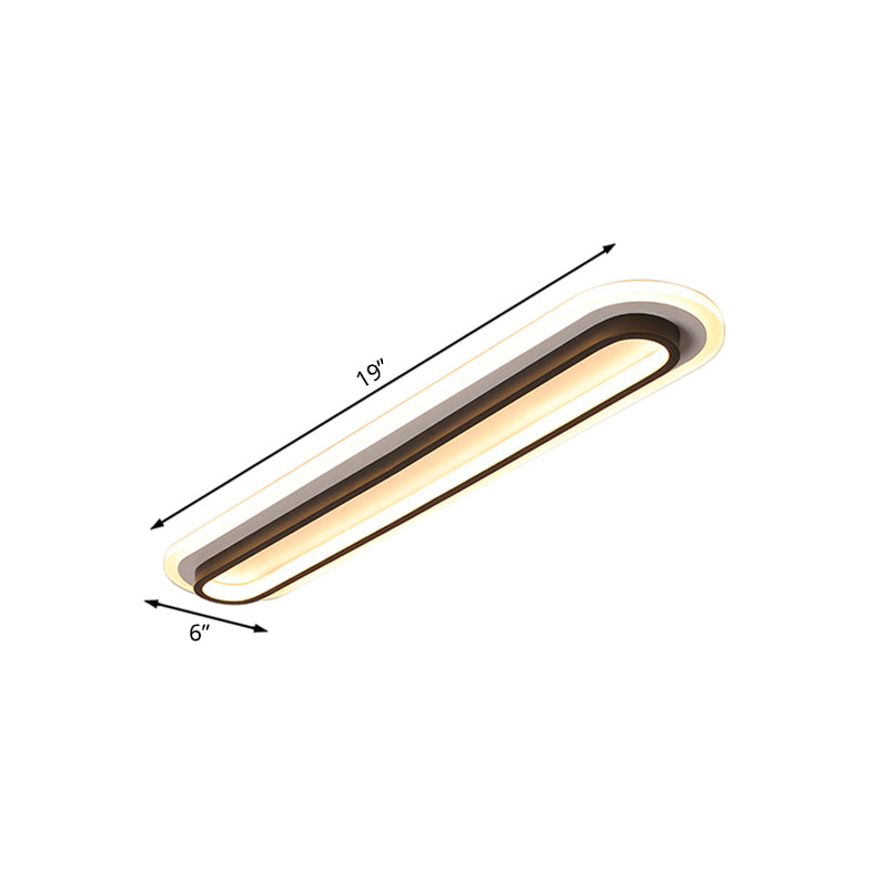 Oval LED Ceiling Light With Black Or White Housing And Acrylic Diffuser