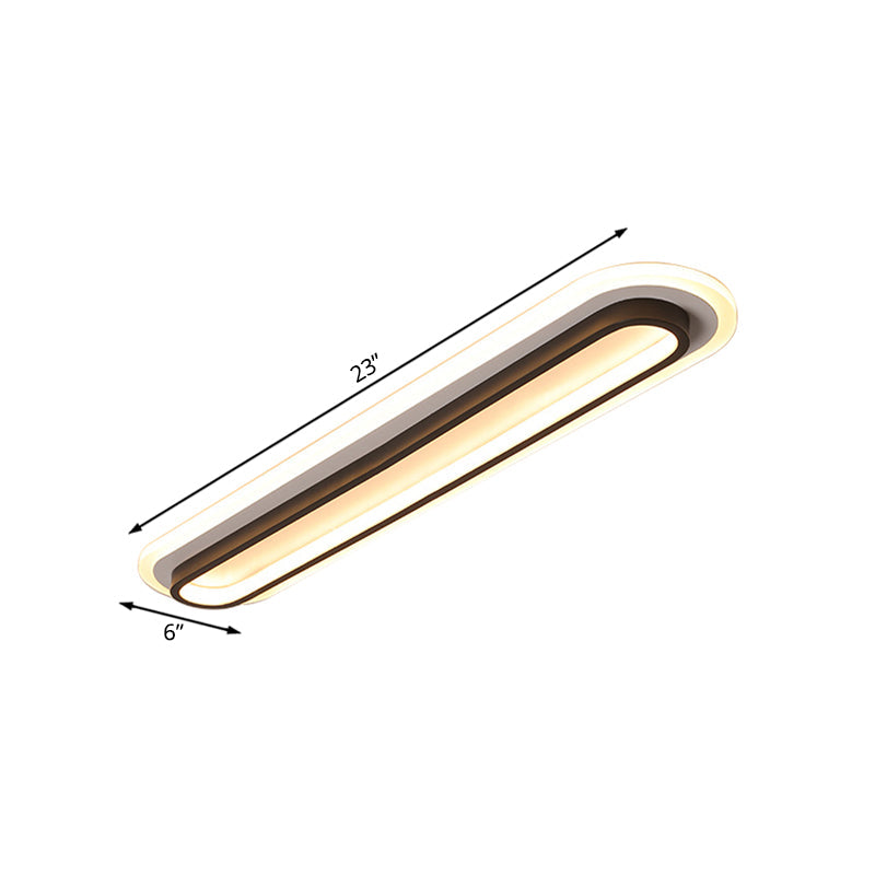 Oval LED Ceiling Light With Black Or White Housing And Acrylic Diffuser