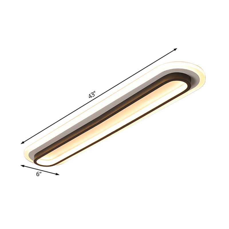 Oval LED Ceiling Light With Black Or White Housing And Acrylic Diffuser