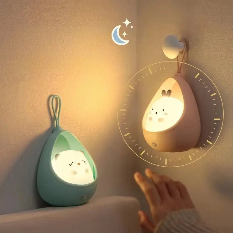 WhiskerGlow Kitty Night Light for Nursery and Kids Room