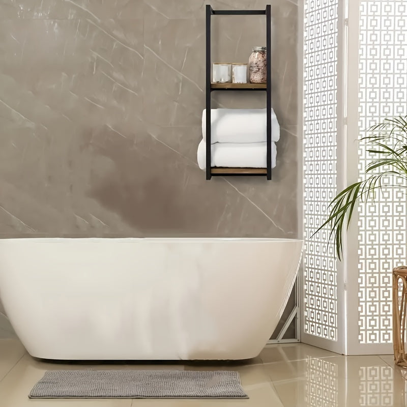 Space Saving Towel Rack Wall Mounted Holder for an Organized Bathroom