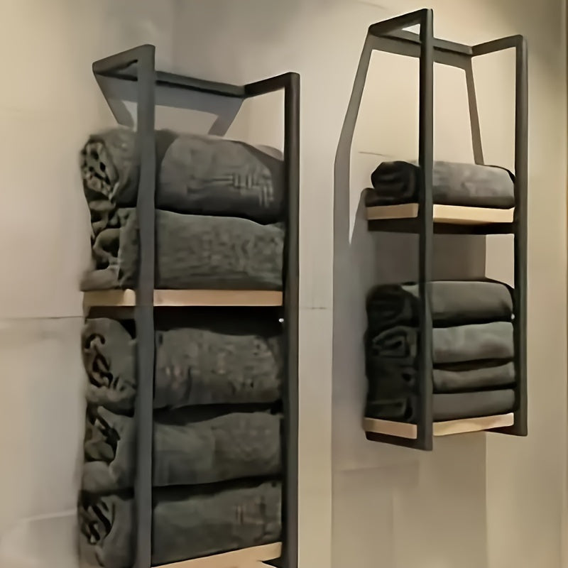 Space Saving Towel Rack Wall Mounted Holder for an Organized Bathroom