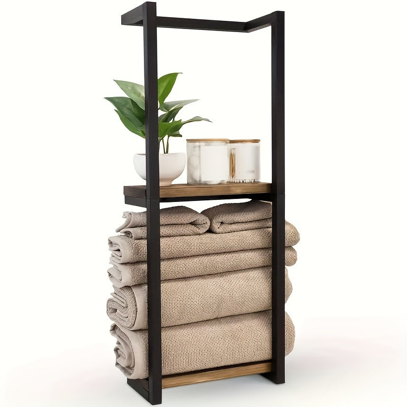 Space Saving Towel Rack Wall Mounted Holder for an Organized Bathroom