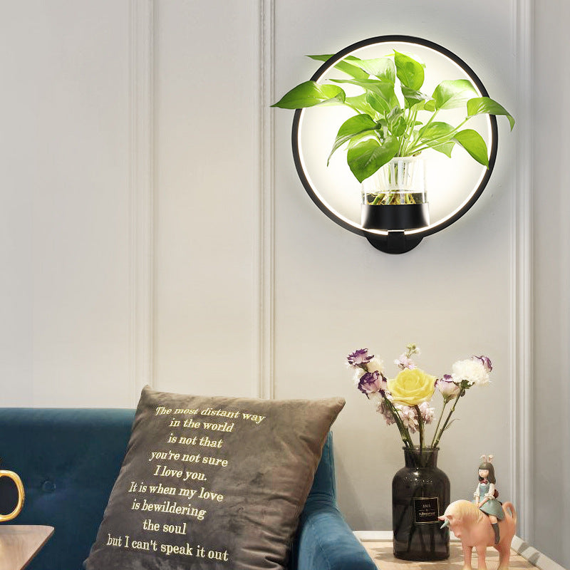 VerdantGlow Planter Wall Light With Glass Plant Cup