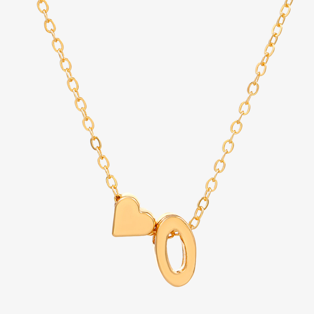 Luna Heart Initial Pendant Necklace